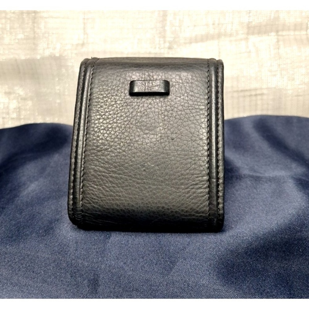 FOSSIL TRAVEL CLOCK BLACK LEATHER CASE Vintage Folding Retro Working - Picture 4 of 13
